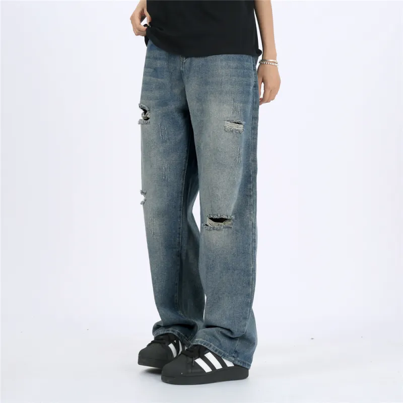 Gwola Jeans Fall And Winter Unisex Vintage Blue-5