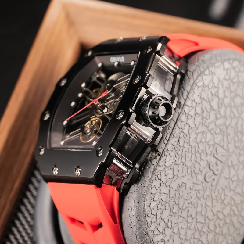 OBLVLO Mechanical Movement Watch Men's Watches Cut-Out Dial-4