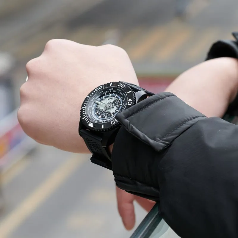 OBLVLO Automatic Mechanical Movement Watch Men's Watches Black Dial-4