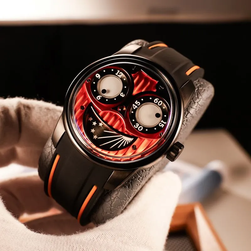 OBLVLO Automatic Mechanical Movement Men's Watches Black Dial-8