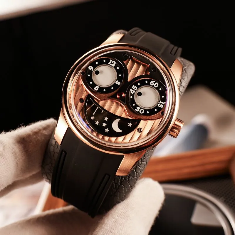 OBLVLO Automatic Mechanical Movement Men's Watches Black Dial-14