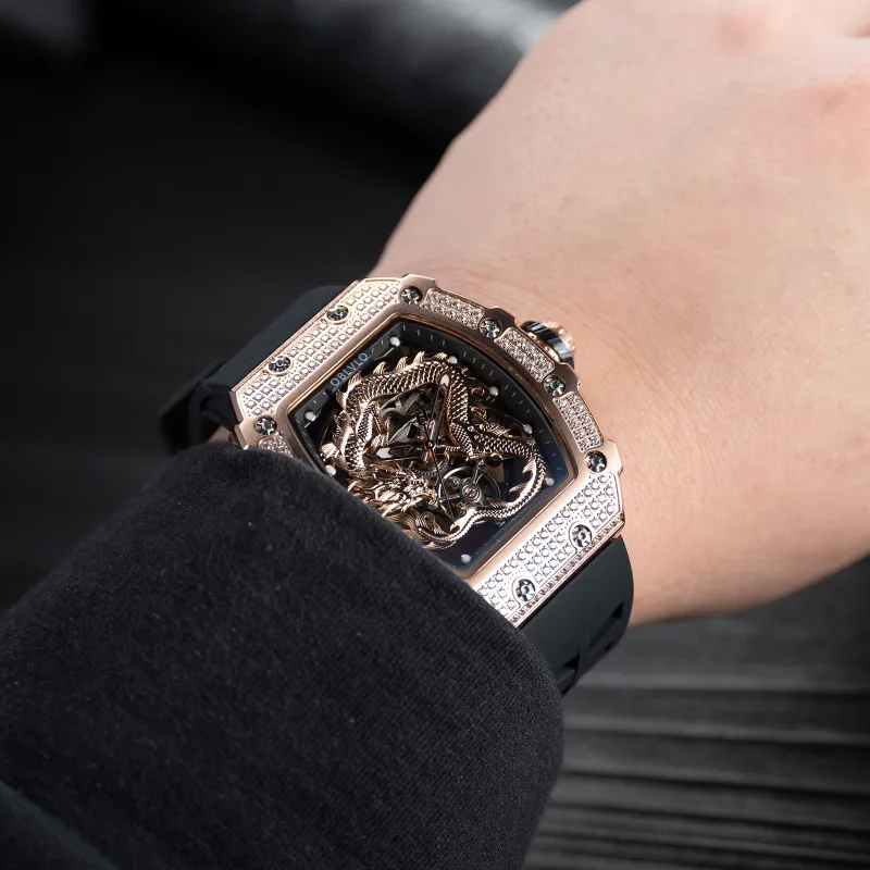 OBLVLO Automatic Mechanical Movement Watch Men's Watches Silver Dial-8