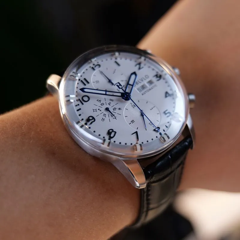 OBLVLO Automatic Mechanical Movement Watch Men's Watches White Dial-7