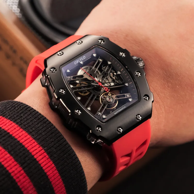 OBLVLO Mechanical Movement Watch Men's Watches Cut-Out Dial-6