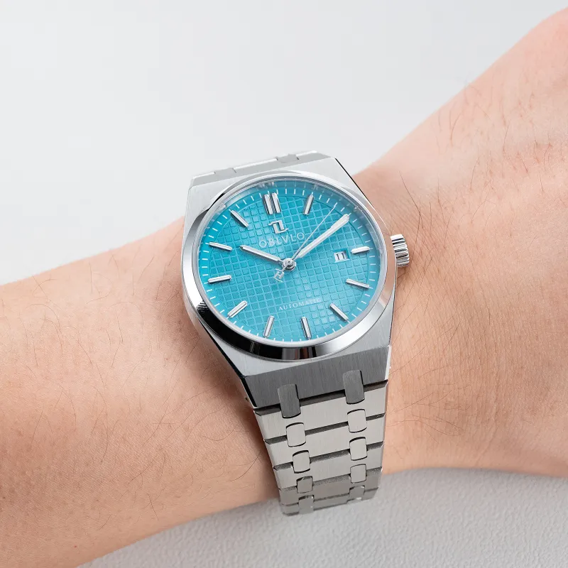 OBLVLO Mechanical Movement Watch Men's Watches White Dial-2