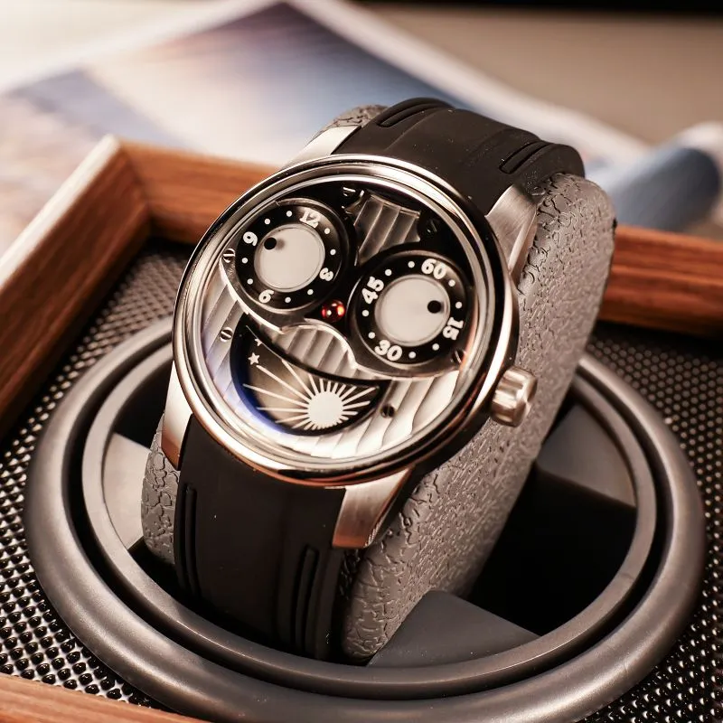 OBLVLO Automatic Mechanical Movement Men's Watches Black Dial-1