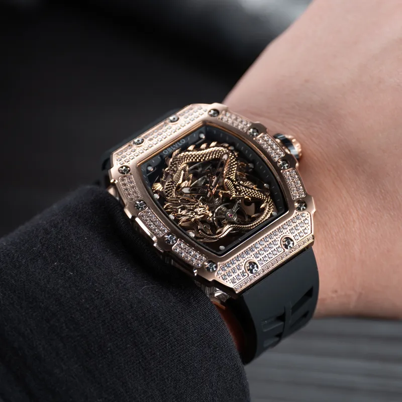OBLVLO Automatic Mechanical Movement Watch Men's Watches Silver Dial-4