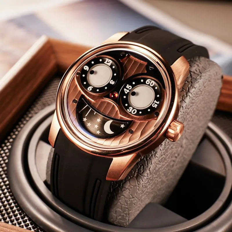 OBLVLO Automatic Mechanical Movement Men's Watches Black Dial-13