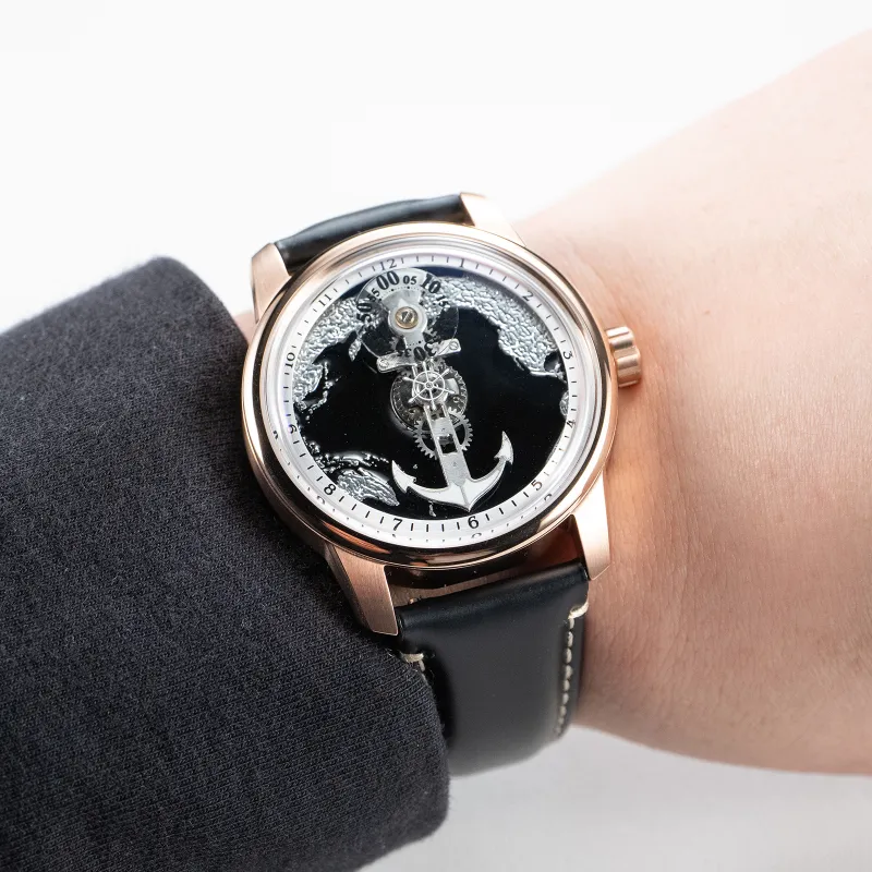 OBLVLO Automatic Mechanical Movement Watch Men's Watches Black Dial-1