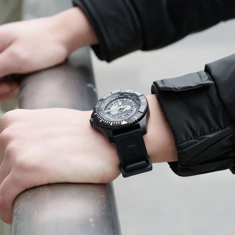 OBLVLO Automatic Mechanical Movement Watch Men's Watches Black Dial-5