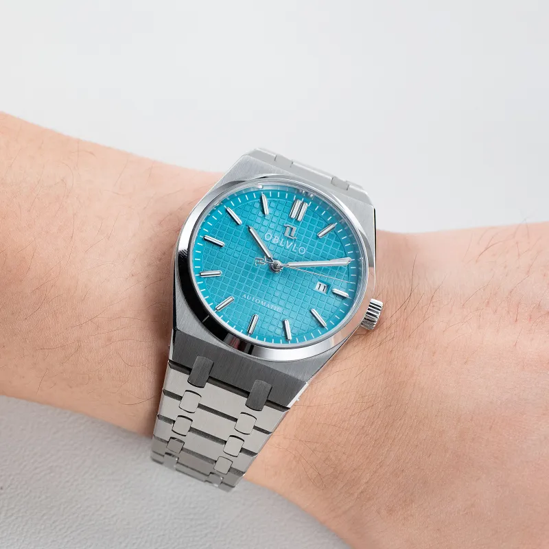 OBLVLO Mechanical Movement Watch Men's Watches White Dial-3
