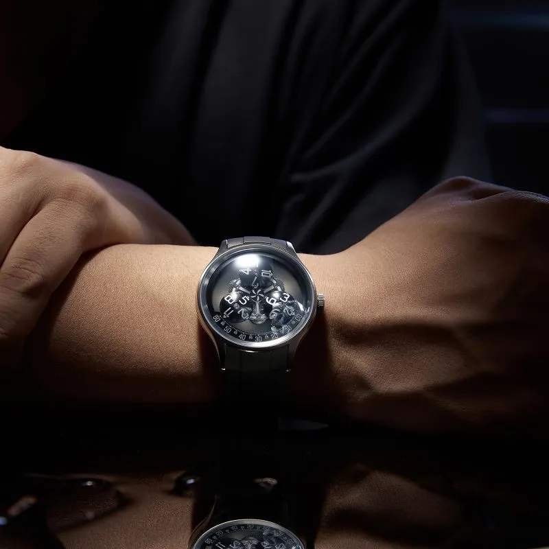 OBLVLO Automatic Mechanical Movement Watch Men's Watches Black Dial-2