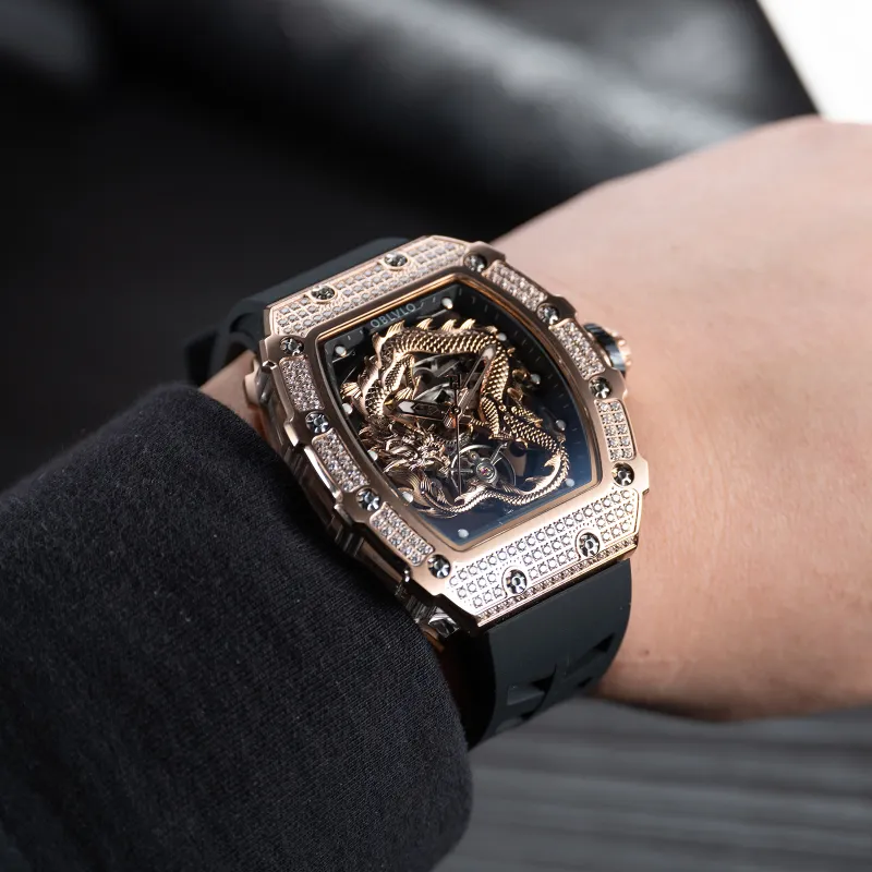 OBLVLO Automatic Mechanical Movement Watch Men's Watches Silver Dial-5