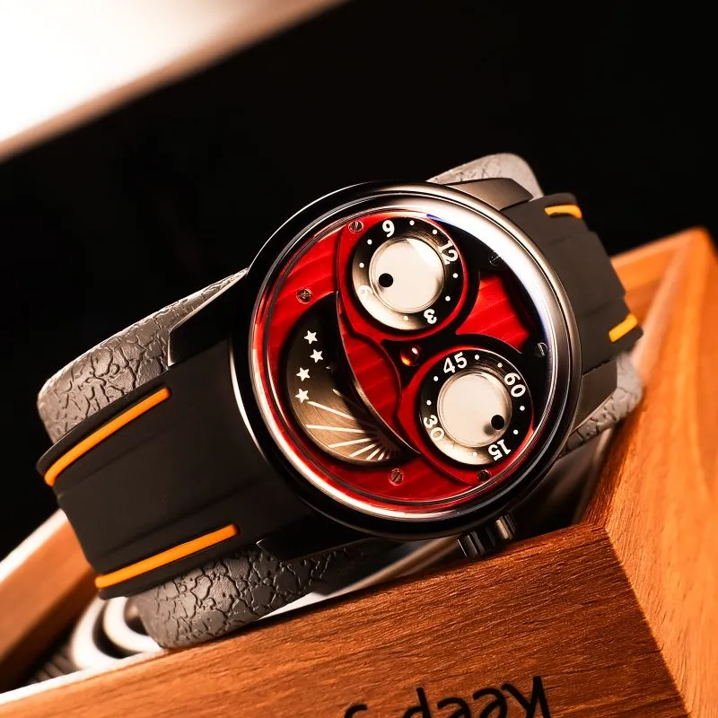 OBLVLO Automatic Mechanical Movement Men's Watches Black Dial-10