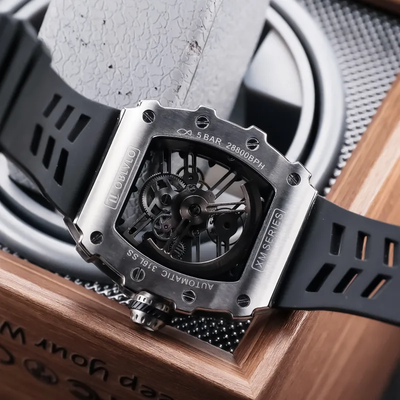 OBLVLO Mechanical Movement Watch Men's Watches Cut-Out Dial-38