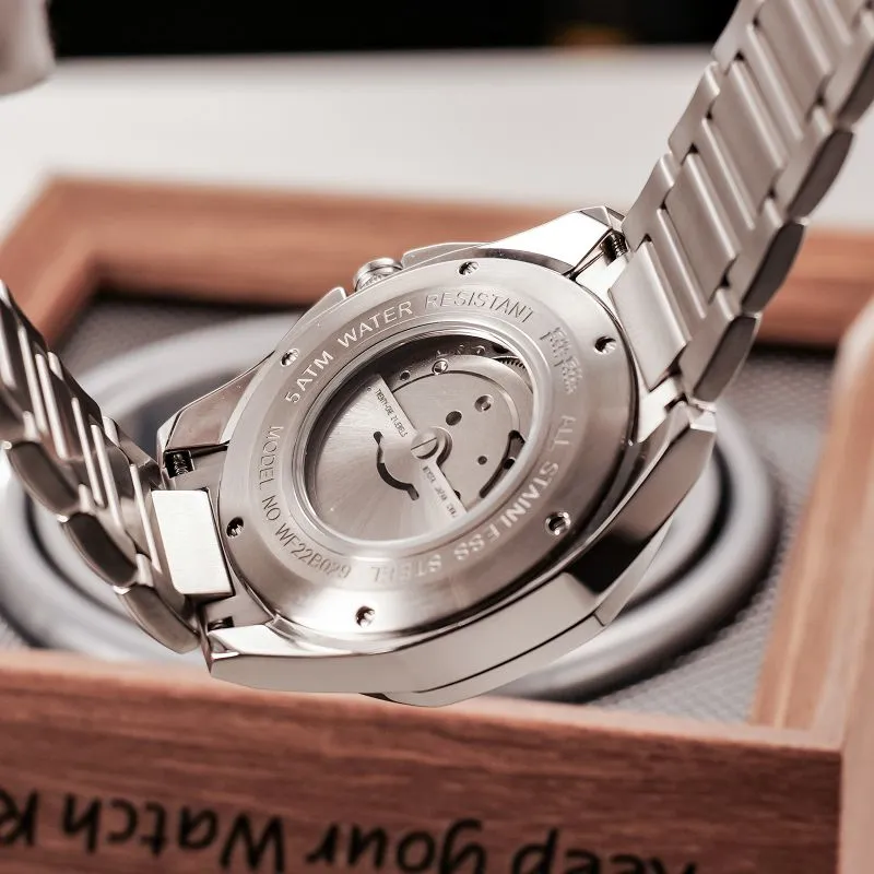 OBLVLO Automatic Mechanical Movement Watch Unisex White Dial-4