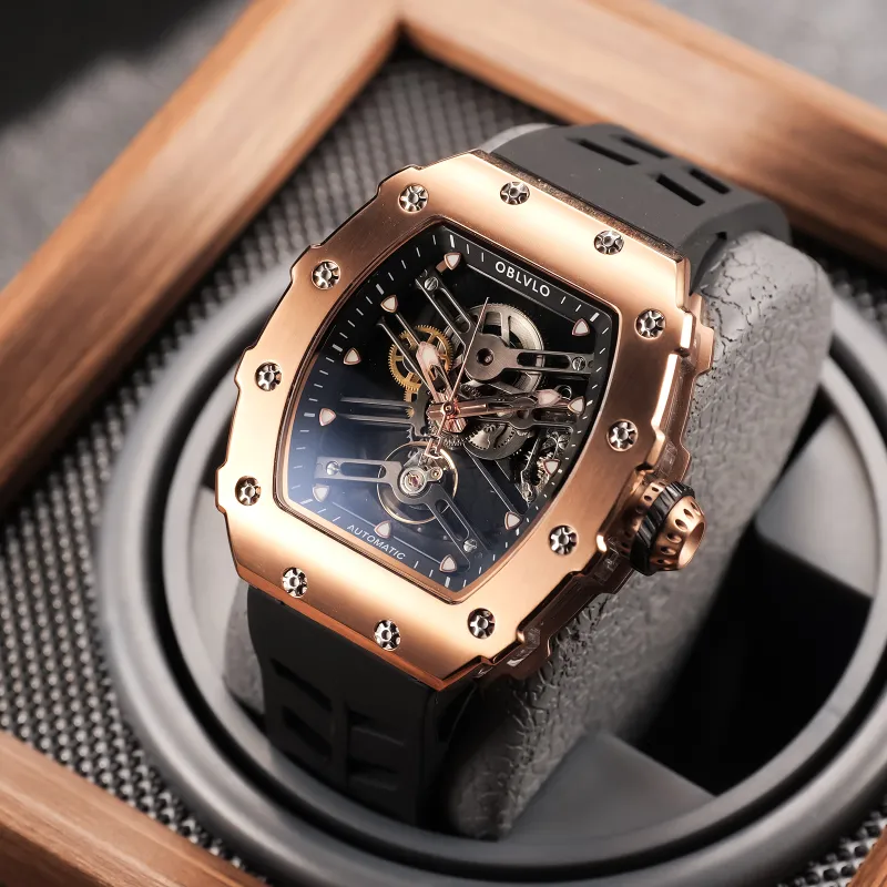 OBLVLO Mechanical Movement Watch Men's Watches Cut-Out Dial-18