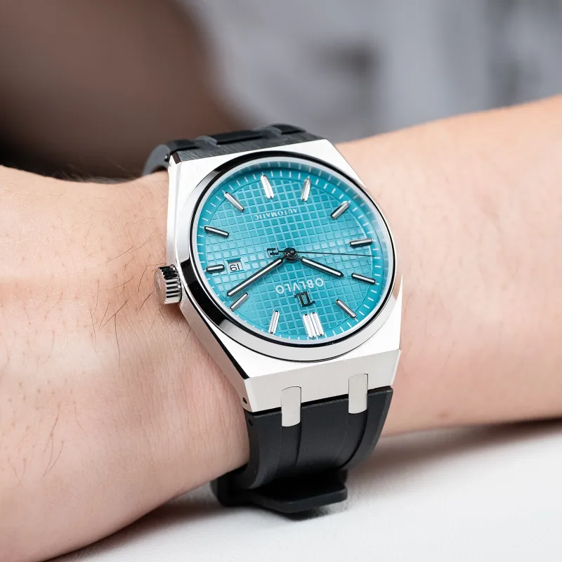 OBLVLO Mechanical Movement Watch Men's Watches Blue Dial-4