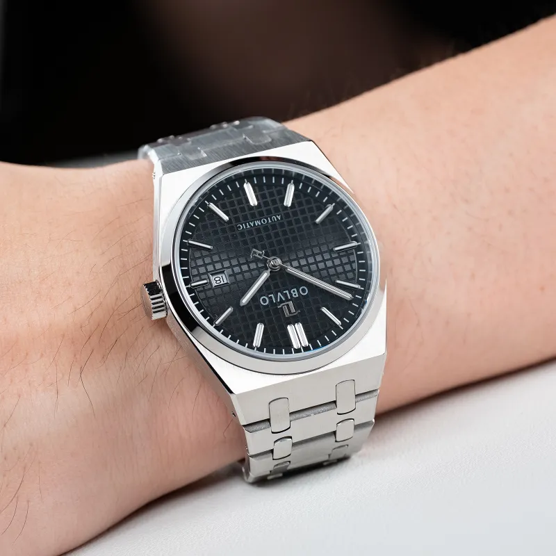 OBLVLO Mechanical Movement Watch Men's Watches White Dial-11
