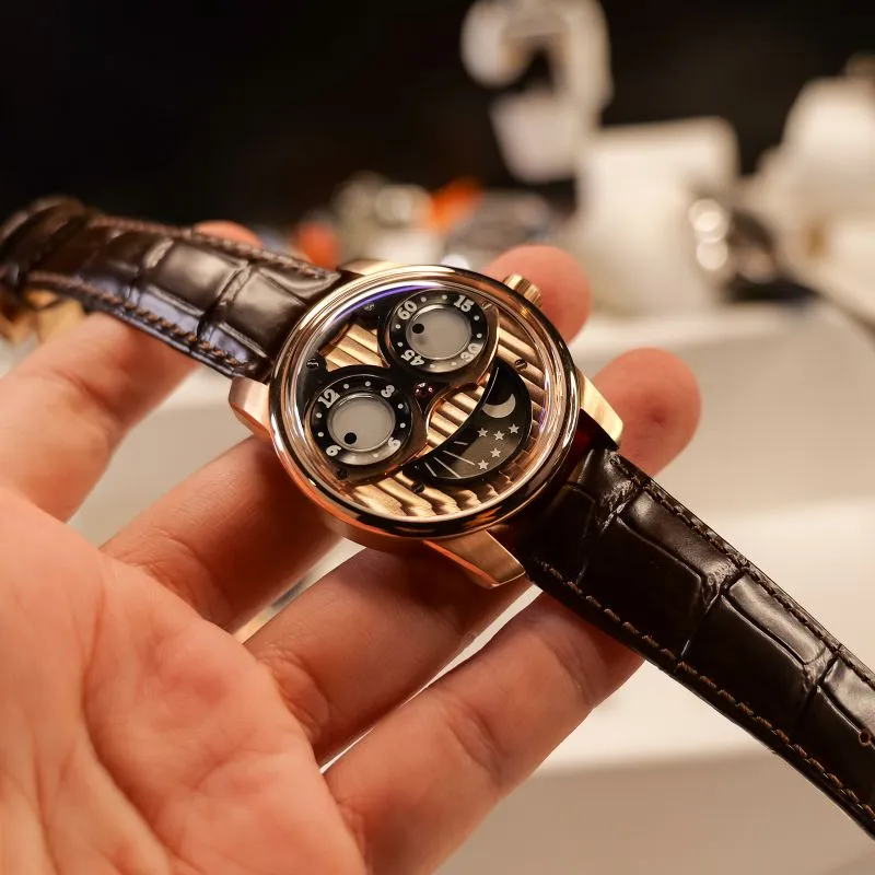 OBLVLO Automatic Mechanical Movement Watch Men's Watches Gold Dial-2