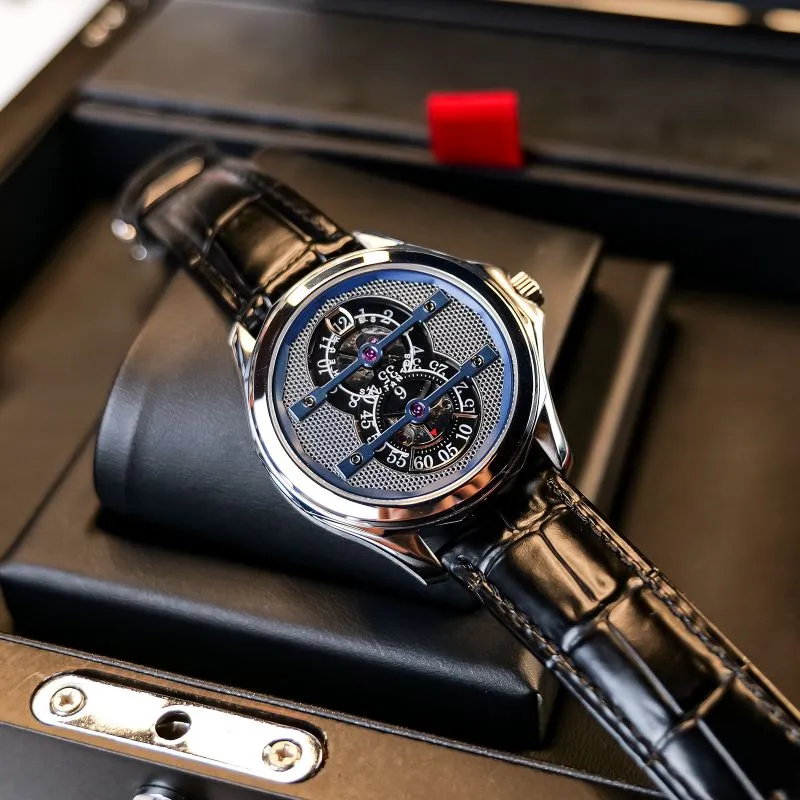 OBLVLO Automatic Mechanical Movement Watch Men's Watches Blue Dial-3