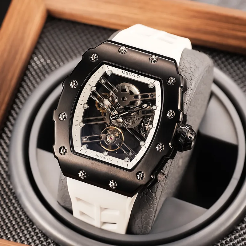 OBLVLO Mechanical Movement Watch Men's Watches Cut-Out Dial-11