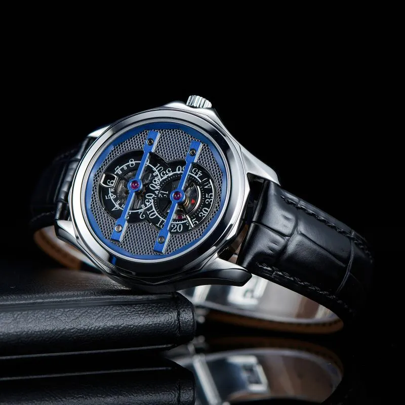 OBLVLO Automatic Mechanical Movement Watch Men's Watches Blue Dial-4