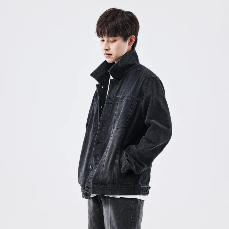 FAIRWHALE Denim Jacket Unisex Black-4