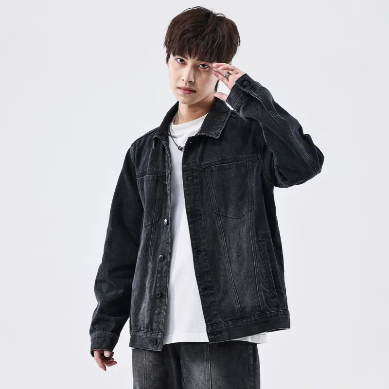 FAIRWHALE Denim Jacket Unisex Black-6
