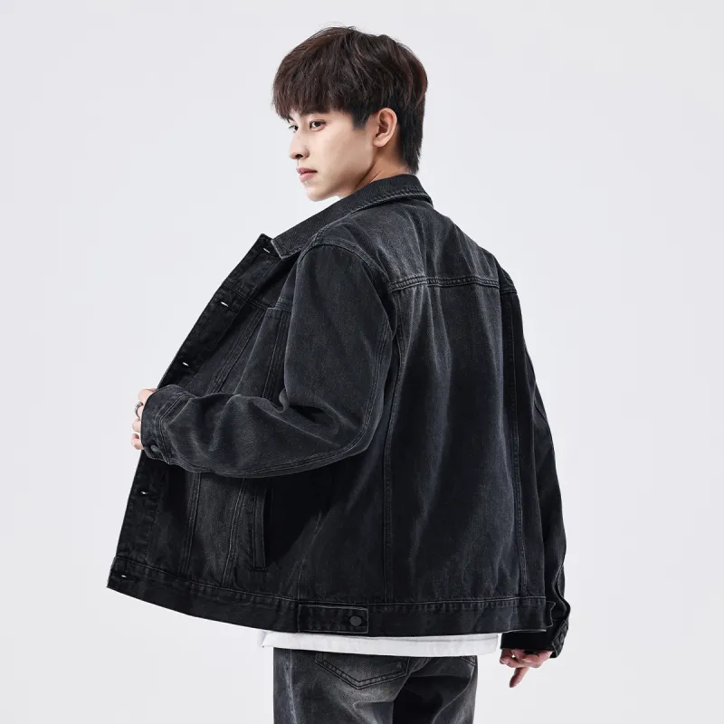 FAIRWHALE Denim Jacket Unisex Black-5