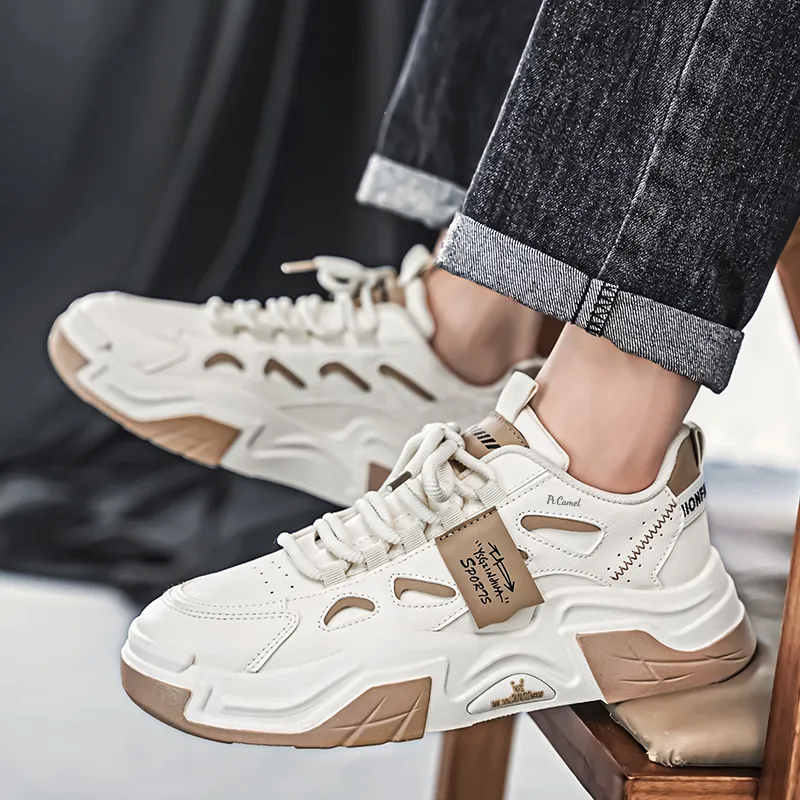 PROTECTCAMEL Abrasion Resistant Lightweight Height Increasing Low Top Chunky Sneakers Men's-9