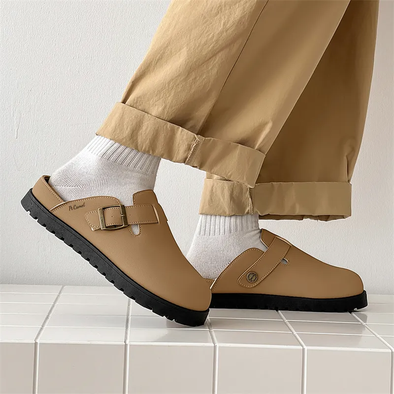 PROTECTCAMEL Rubber Sole Abrasion Resistant Slip Resistant Closed Toe Slippers Men's-14