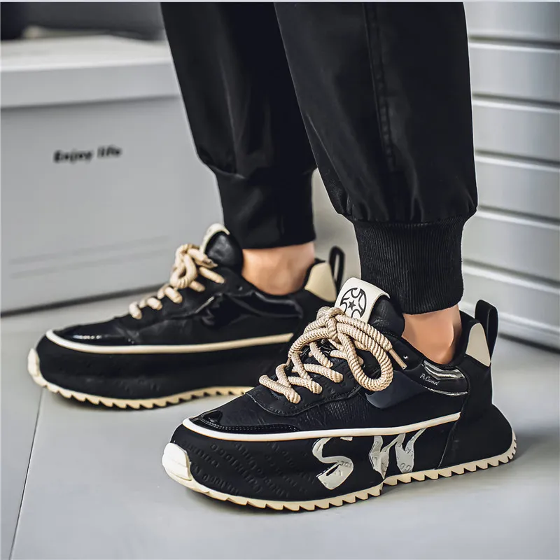 PROTECTCAMEL Abrasion Resistant Lightweight Height Increasing Low Top Chunky Sneakers Men's-2