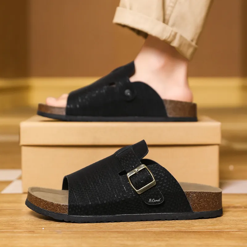 PROTECTCAMEL Slip Resistant Abrasion Resistant Slide Slippers Men's-2