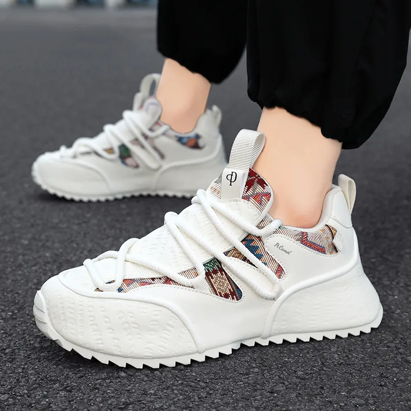 PROTECTCAMEL Abrasion Resistant Lightweight Height Increasing Low Top Chunky Sneakers Men's-18