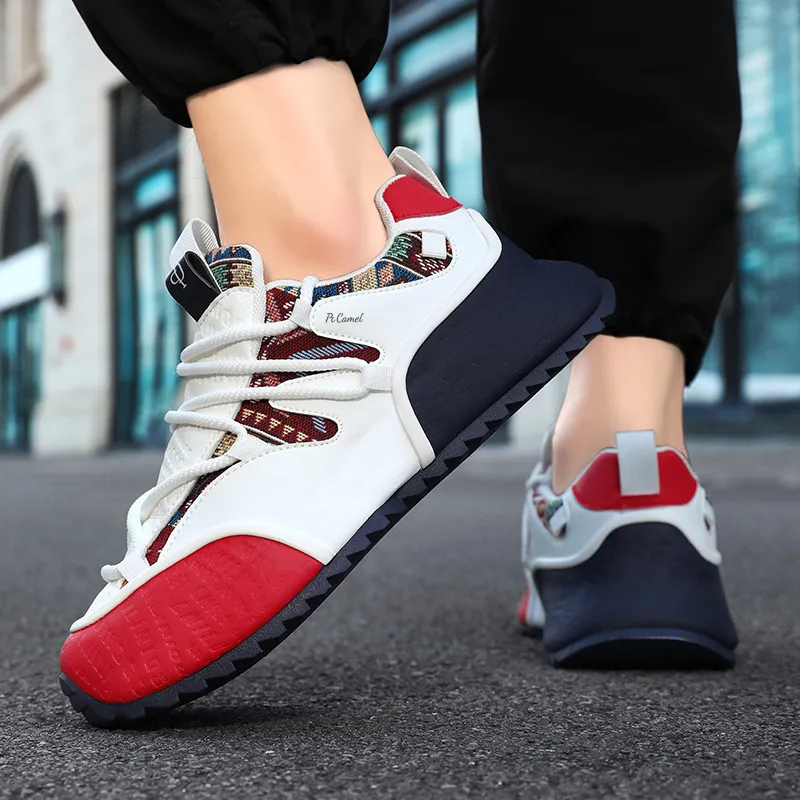PROTECTCAMEL Abrasion Resistant Lightweight Height Increasing Low Top Chunky Sneakers Men's-4