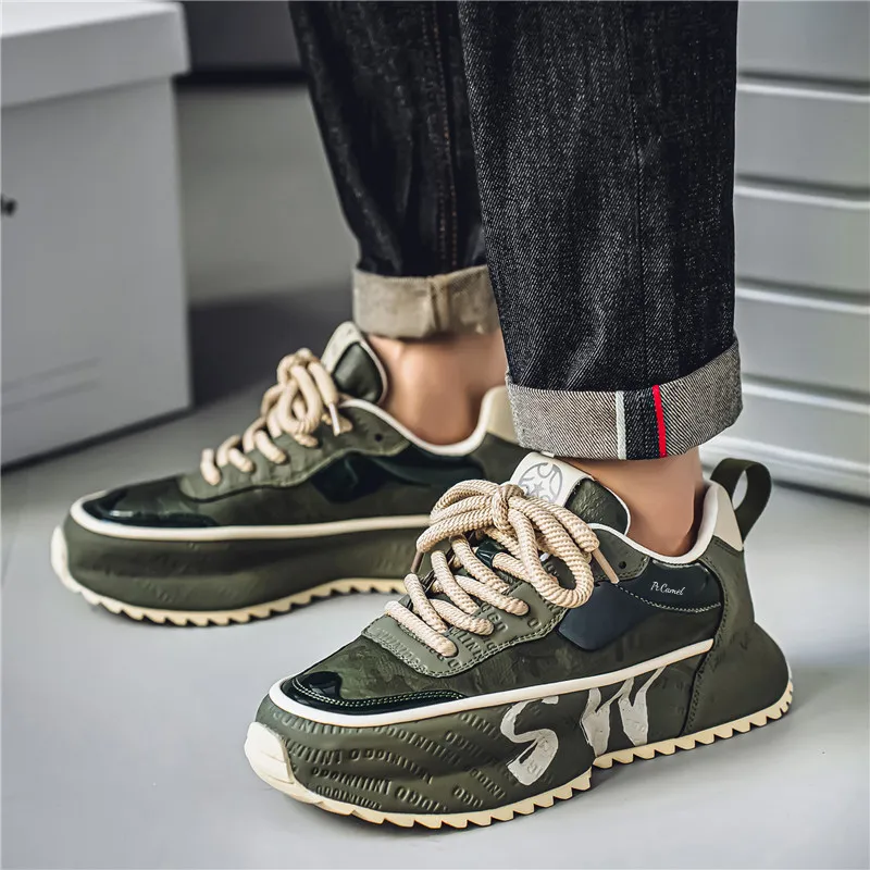 PROTECTCAMEL Abrasion Resistant Lightweight Height Increasing Low Top Chunky Sneakers Men's-6