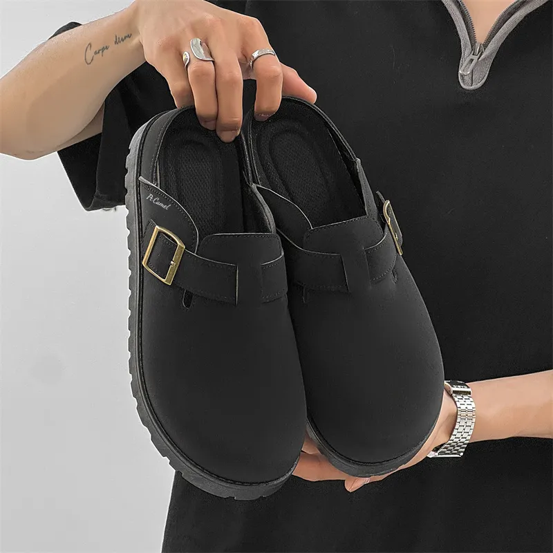 PROTECTCAMEL Rubber Sole Abrasion Resistant Slip Resistant Closed Toe Slippers Men's-2