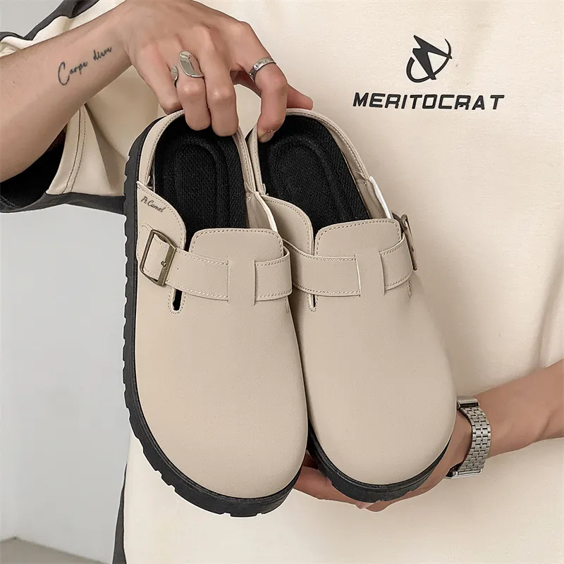 PROTECTCAMEL Rubber Sole Abrasion Resistant Slip Resistant Closed Toe Slippers Men's-7