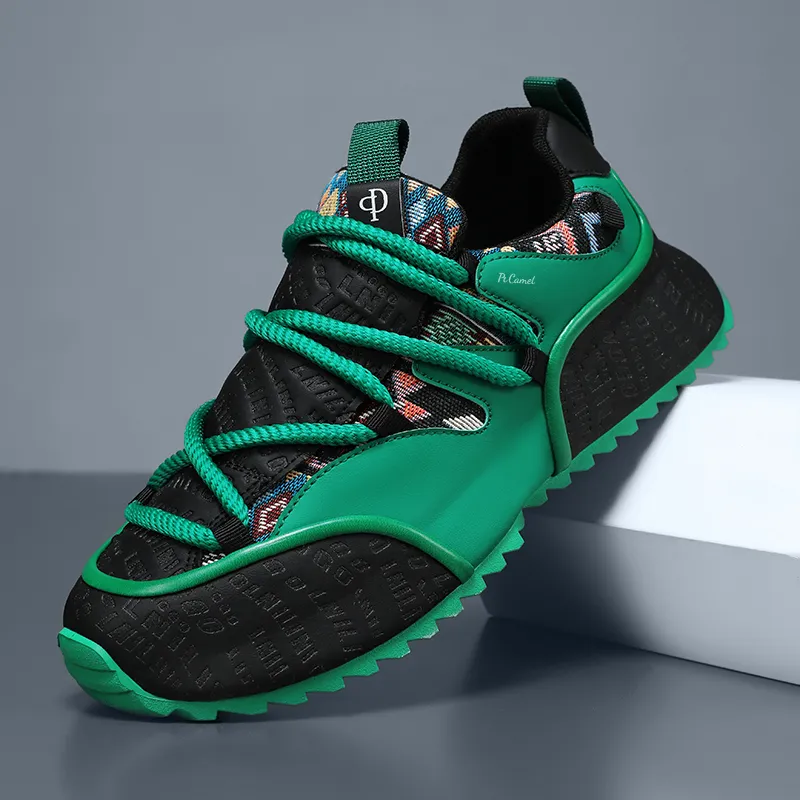 PROTECTCAMEL Abrasion Resistant Lightweight Height Increasing Low Top Chunky Sneakers Men's-7