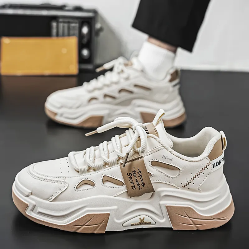 PROTECTCAMEL Abrasion Resistant Lightweight Height Increasing Low Top Chunky Sneakers Men's-8