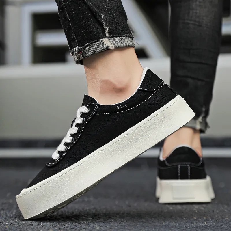 PROTECTCAMEL Anti Slip Wear Resistant Low Top Canvas Shoes Men's-4