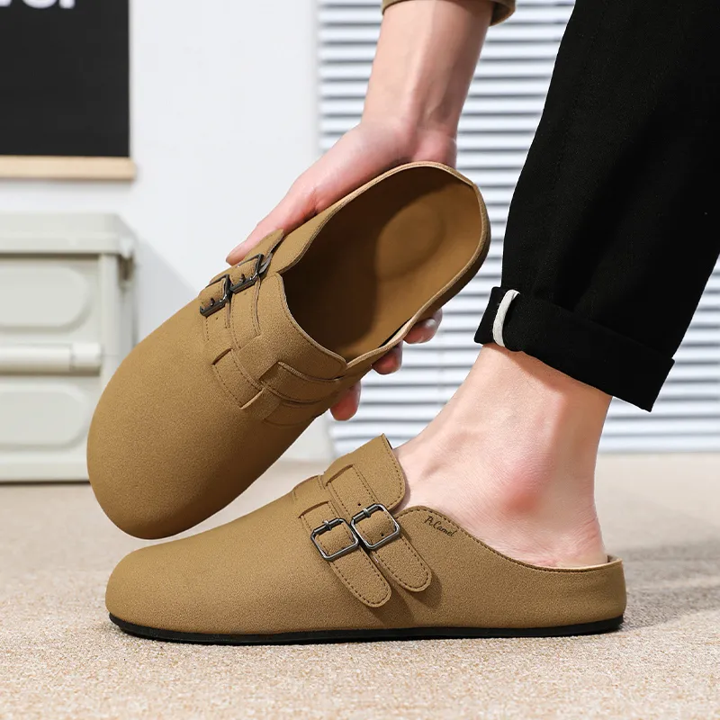 PROTECTCAMEL Rubber Sole Abrasion Resistant Slip Resistant Closed Toe Slippers Men's-8