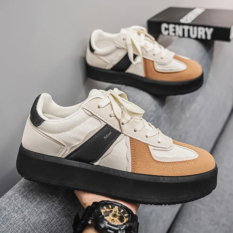 PROTECTCAMEL Abrasion Resistant Lightweight Height Increasing Low Top Skateboard Shoes Men's-2