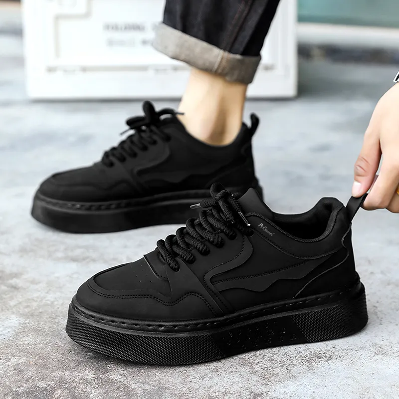 PROTECTCAMEL Abrasion Resistant Lightweight Height Increasing Low Top Skateboard Shoes Men's-2