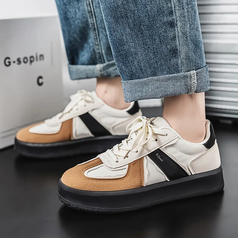 PROTECTCAMEL Abrasion Resistant Lightweight Height Increasing Low Top Skateboard Shoes Men's-4