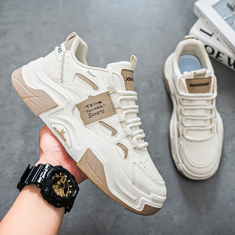 PROTECTCAMEL Abrasion Resistant Lightweight Height Increasing Low Top Chunky Sneakers Men's-7