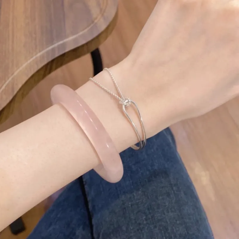 QIXIANG Glass Cat Eye Jade Bangles Women's-7