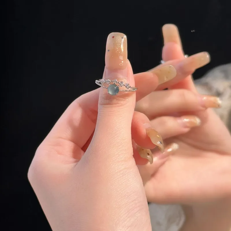 QIXIANG Ice Glutinous Jadeite Rings Women's-4