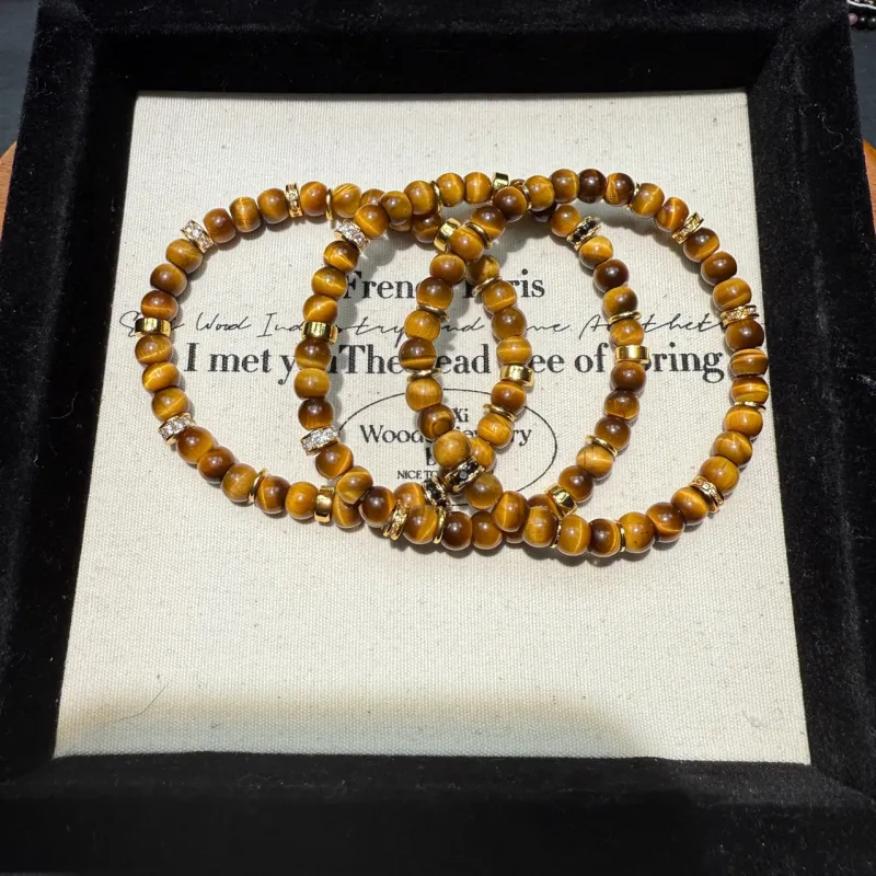 QIXIANG Tiger's Eye Stone Bracelets Unisex-1